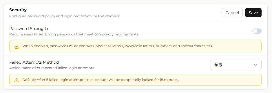 Security Settings
